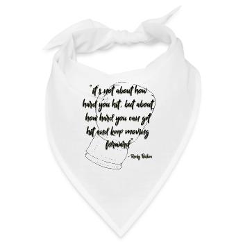 Rocky Inspirierendes Zitat Schwarz - Bandana - Weiß - Vorne