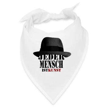 Jeder Mensch ist Kunst | Beuys Hut - Bandana - Weiß - Vorne