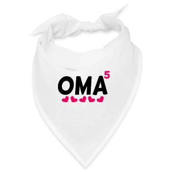 Fünffache Oma - 5 Enkelkinder - Bandana - Weiß - Vorne