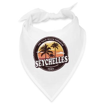 Seychellen Vintage Beach Design / Geschenkidee - Bandana - Weiß - Vorne