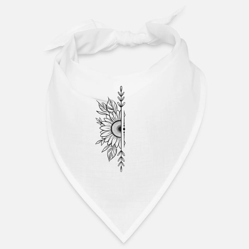 Dotwork sunflower flower Bandana