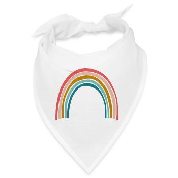 Pastell Regenbogenbogen - Bandana - Weiß - Vorne
