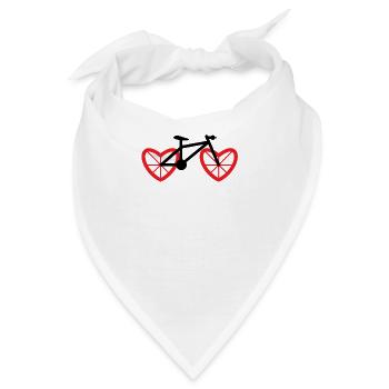 Fahrrad Herz Rad - Bandana - Weiß - Vorne