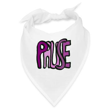 Schriftzug Pause - Bandana - Weiß - Vorne