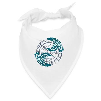 Wikingerkrähe und Vegvisir - Bandana - Weiß - Vorne