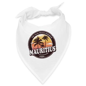 Mauritius Vintage Beach Design / Geschenkidee - Bandana - Weiß - Vorne