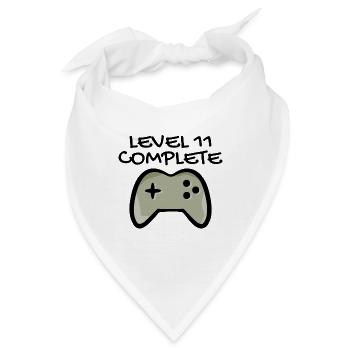 11. Geburtstag - Gamer 11 - 11 Jahre Geschenk - Bandana - Weiß - Vorne