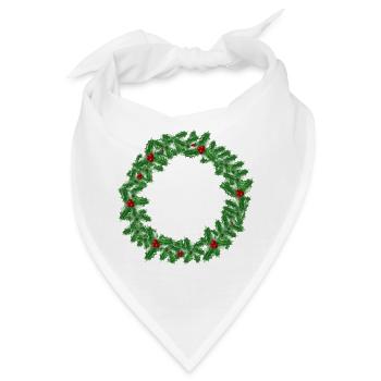 weihnachtlicher Kranz aus Stechpalmenzweigen - Bandana - Weiß - Vorne