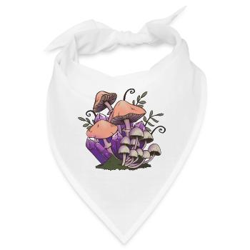 Pilze und Kristalle - Bandana - Weiß - Vorne