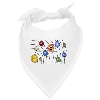 Kids Planeten - Bandana - Weiß - Vorne