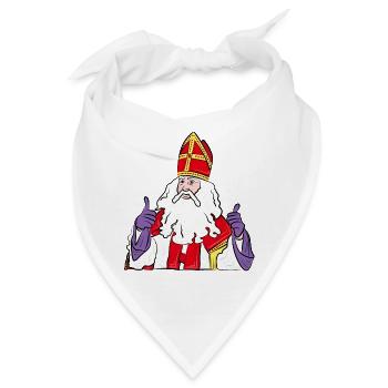 Sinterklaas Daumen hoch zwartepiet - Bandana - Weiß - Vorne