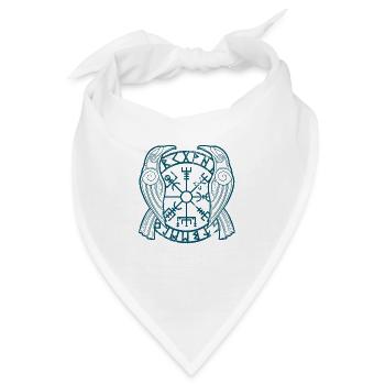 Hugin und Munin - Wikingerkrähen & Gemüse - Bandana - Weiß - Vorne