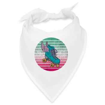 Rollschuh Vintage Design / Geschenk - Bandana - Weiß - Vorne