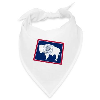 Wyoming USA State Wyoming Flagge Karte - Bandana - Weiß - Vorne