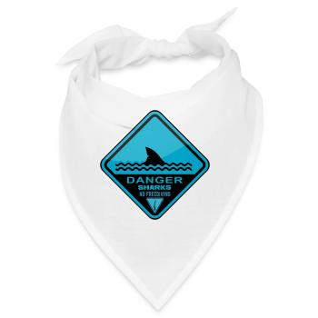 Gefahr Haie Kein Freitauchen - Bandana - Weiß - Vorne