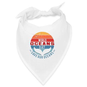 Welttag der Ozeane - Rettet unsere Ozeane - Bandana - Weiß - Vorne