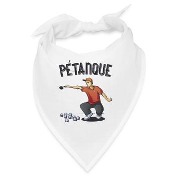 Petanque zwei Spieler mit Boulekugeln boulen Boule - Bandana - Weiß - Vorne