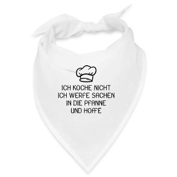 Koch Kochen Spruch lustig - Bandana - Weiß - Vorne