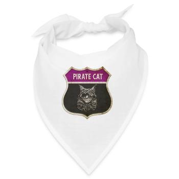 Katzen Piraten Wappen Design - Bandana - Weiß - Vorne