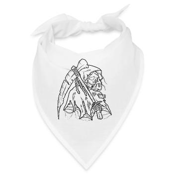 Sensenmann Halloween Skelett Gevatter Tod (b) - Bandana - Weiß - Vorne