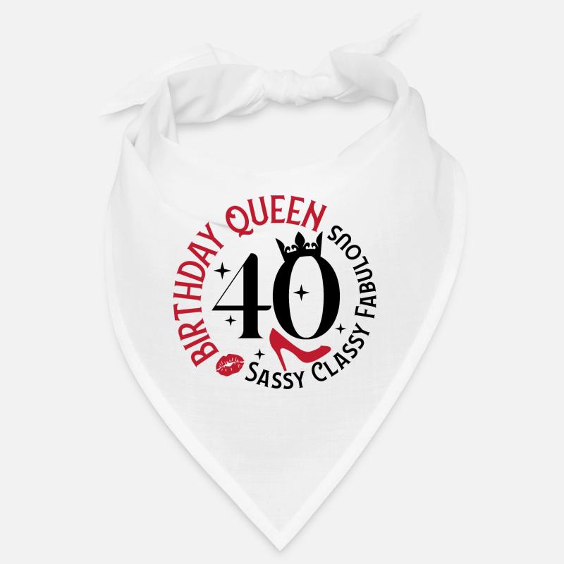 40 Anniversaire Reine Sassy Classy Fabuleux - Bandana - blanc