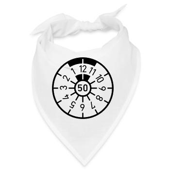 Geburtstag 50 Fünfzig Auto Plakette - Bandana - Weiß - Vorne