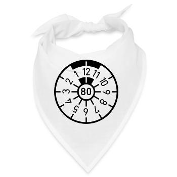 Geburtstag 80 Achtzig Auto Plakette - Bandana - Weiß - Vorne