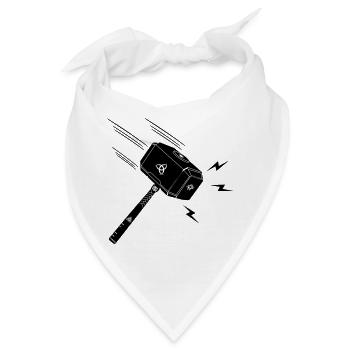 Hammer von Thor Thors Hammer Mjolnir Blitz stral - Bandana - Weiß - Vorne