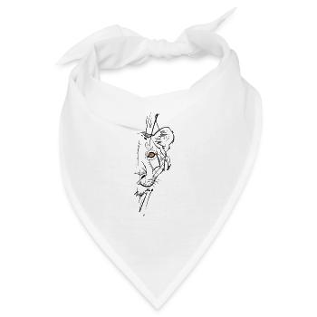 Löwin skizzenhaft - Bandana - Weiß - Vorne