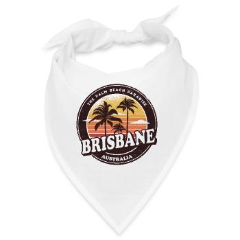 Brisbane Australien Vintage Beach Design - Bandana - Weiß - Vorne