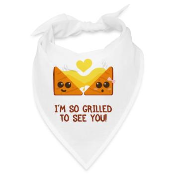 | Käse Toast Valentinstag Geschenkidee - Bandana - Weiß - Vorne