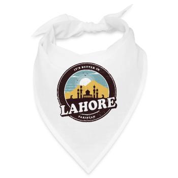 Lahore Pakistan Moschee Design - Bandana - Weiß - Vorne