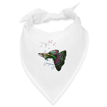 Guppy Anfängerfisch Aquarium Spaß - Bandana - Weiß - Vorne