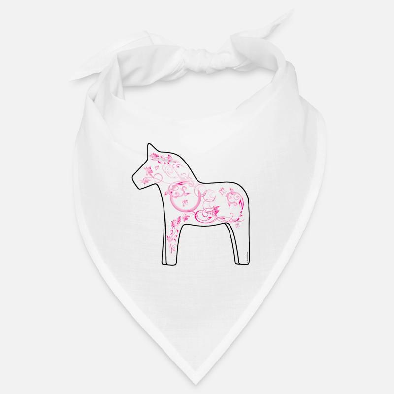 Dala Pferd Pink - Bandana - Weiß