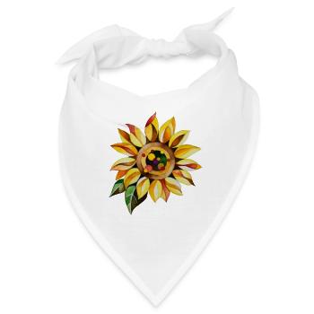 Sonnenblume - Bandana - Weiß - Vorne
