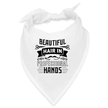 Lustiges Friseurzitat Schöne Haare im Profi - Bandana - Weiß - Vorne