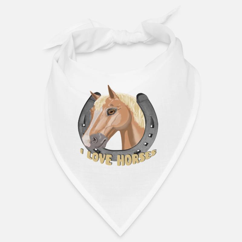 J’aime les chevaux cheval cheval - Bandana - blanc