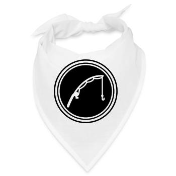 Angelrute angeln icon - Bandana - Weiß - Vorne