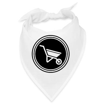 Schubkarre Symbol - Bandana - Weiß - Vorne