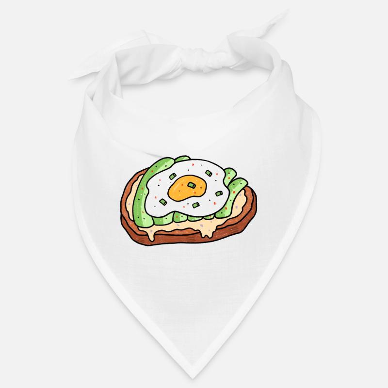 Avocado Fried Egg Bread Snack Bandana