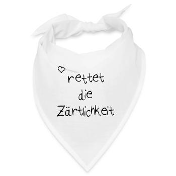 Rettet die Zärtlichkeit - Weltfrieden Achtsamkeit - Bandana - Weiß - Vorne