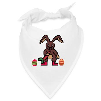 Niedlicher Osterhäschen Pixelart - Bandana - Weiß - Vorne