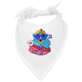 Gute Laune Bär - Bandana - Weiß - Vorne