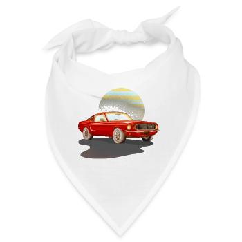 Auto rotes Auto - Bandana - Weiß - Vorne