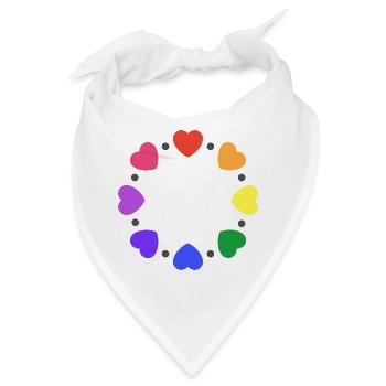 Regenbogen Herzen - Bandana - Weiß - Vorne