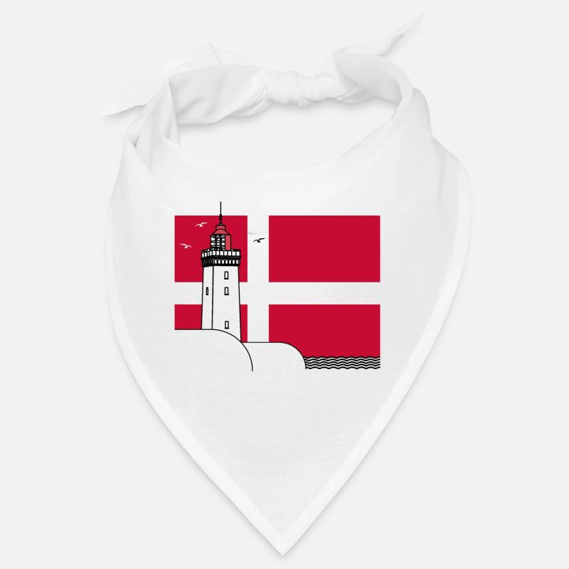 Drapeau du Danemark avec phare de Rubjerg Knude Bandana