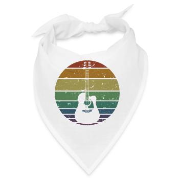 Retro Akustikgitarre Gitarrist Gitarrist Gitarrist Geschenk - Bandana - Weiß - Vorne