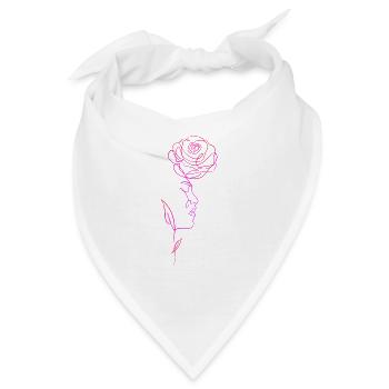 Frauengesicht und rosa in einer Zeile - Bandana - Weiß - Vorne