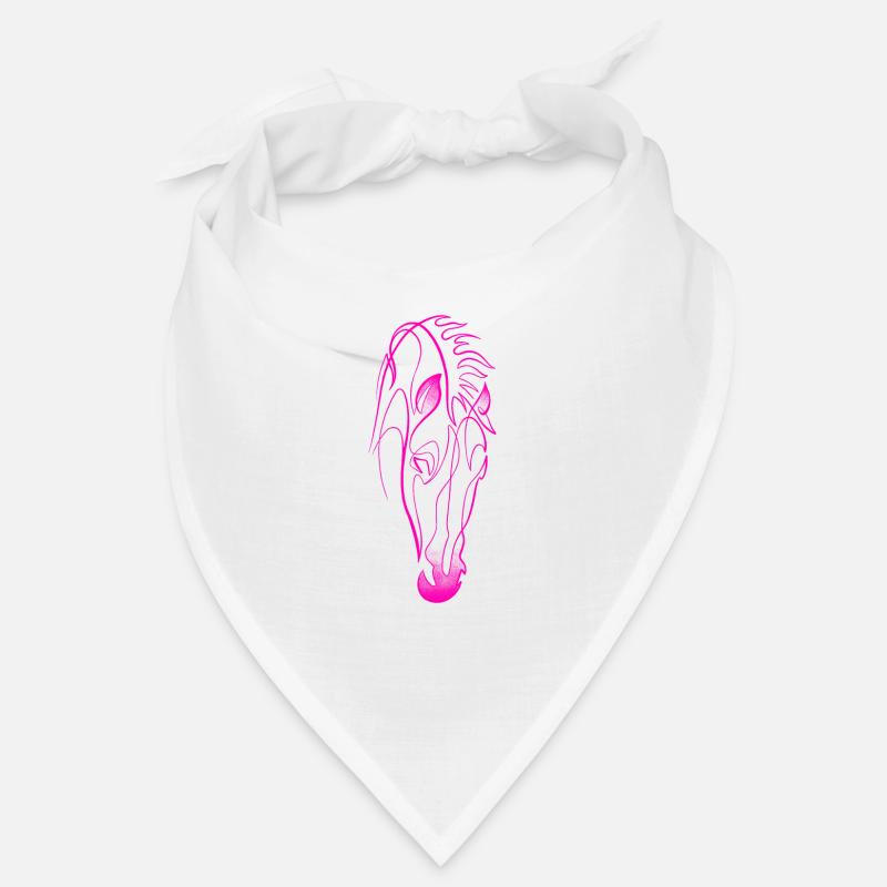 Pink horse single line & dotwork Bandana