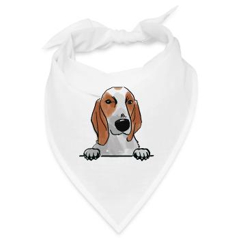 Porzellanhund für spähende Hundeliebhaber - Bandana - Weiß - Vorne
